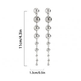 Vintage CCB Material Beads Drop Earrings for Women Fashion Gold Color Irregular Bead Long Dangle Earrings Trendy Jewelry Gift