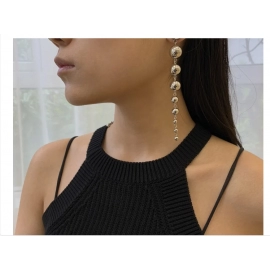 Vintage CCB Material Beads Drop Earrings for Women Fashion Gold Color Irregular Bead Long Dangle Earrings Trendy Jewelry Gift