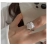 Gothic Punk Pearl Irregular Twining Rings for Women Vintage Silver Color Adjustable Ring Set Ins Style Jewelry 2022