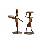 Vintage Metal Candlestick Handmade Iron Candle Holder Creative Crafts Miniature Wrought Holder Home Living Room Decoration