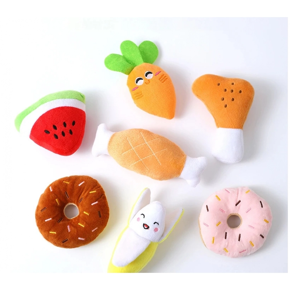 New Puppy Dog Toys For Small Medium Dogs Plush Squeaky Bone Aggressive Chewers For Pet Cat Products Banana Lobster