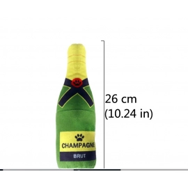 Interactive Dog Toys Champagne Wine Bottle Shape Pet Toy Plush Filled Vodka Toy Squeaky Bite-Resistant Pet Supplies Whisky