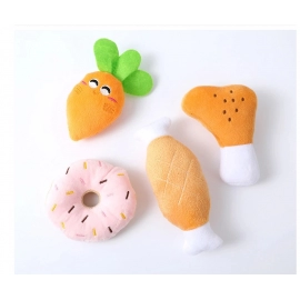 New Puppy Dog Toys For Small Medium Dogs Plush Squeaky Bone Aggressive Chewers For Pet Cat Products Banana Lobster