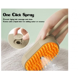 Steamy Dog Brush Electric Spray Cat Hair Brush 3 in1 Dog Steamer Brush for Massage Pet Grooming Removing Tangled and Loose Hair